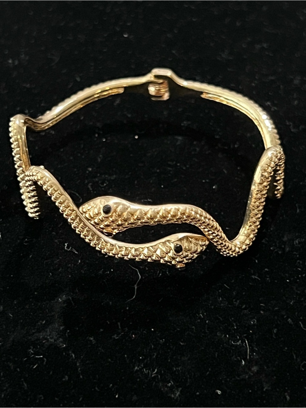 Vintage 1980s  Gold Snake Cuff Bracelet
